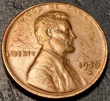 Amerikai Egyesült Államok, 1 cent, 1970.D., Lincoln Cent