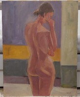 Female nude painting by Gyula Huszár