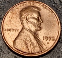 Amerikai Egyesült Államok, 1 cent, 1972.D., Lincoln Cent
