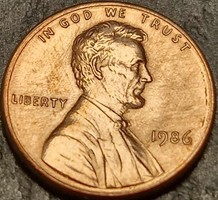 Amerikai Egyesült Államok, 1 cent, 1986. Lincoln Cent