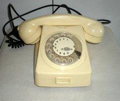 Tárcsás retro telefon, CB76MM Mechanikai Művek, tojáshéj színű