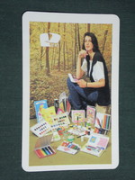 Kártyanaptár, Piért papír írószer vállalat, erotikus női modell,1986,   (3)
