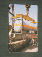 Kártyanaptár, MÁV vasút, szállítás, konténer rakodó pályaudvar,1987,   (3)