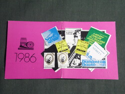 Kártyanaptár, politika, pártvezetés,szakszervezet, KISZ, Pécs,1986,   (3)
