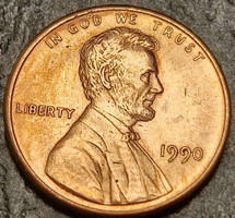 1 cent, 1990."P", Lincoln Cent