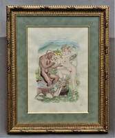 Painting, Alexander Székely; erotic scene (1901-1968)!!!