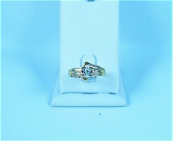 Curio, 10k gold ring with diamond gems!!!