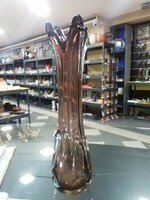 Retro glass vase made of smoked glass