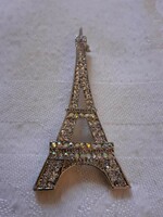Eiffel tower-shaped brooch decorated with aurora borealis crystal stones