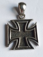 Iron cross silver pendant