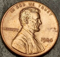 Amerikai Egyesült Államok, 1 cent, 1984. Lincoln Cent