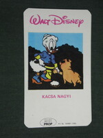 Kártyanaptár, Mini Prop, mozi, Walt Disney kacsa nagyi rajzfilm ,1986,   (3)