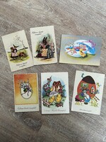 Old Easter postcard graphic greeting card 6 pcs