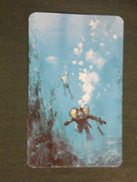 Card calendar, mhsz national defense, graphic artist, diver, 1987, (3)