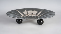 Silver art deco bowl with spherical feet