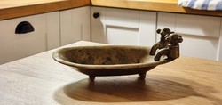 Old copper soap dish, tub