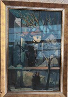 TÁPAY LAJOS SZEGED, 1900 - 1964, SZEGED - Házak napsütésben - festmény
