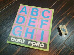 Retro betű építő társasjáték szép hiánytalan politechnika triál szocreál kádár