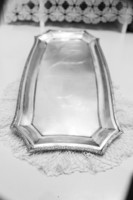 Antik ezüst tálca Dianás jelzéssel 36*18 cm 512 g