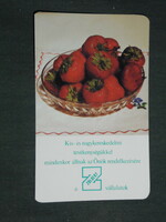 Kártyanaptár, Zöldért zöldség gyümölcs vállalat,eper, 1987,   (3)