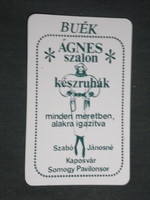 Card calendar, agnes salon, jános szabó clothing fashion, Kaposvár, 1987, (3)