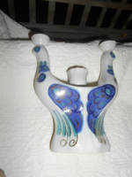 Russian 3-pronged porcelain dove candle holder