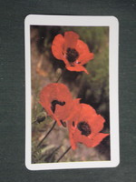Card calendar, poster house Budapest, flowers, plants series, poppies, 1987, (3)
