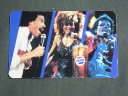 Kártyanaptár,PEPSI üdítőital,Pécs sörgyár,Tina Turner,Michael Jackson,Lionel Richie,1987,   (3)