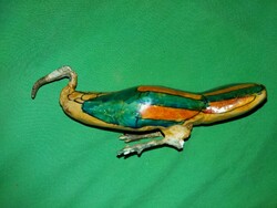 Antique Egyptian hand-carved painted copper + wooden ibis thot statue 20 cm as shown in the pictures