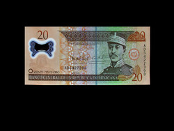 UNC - 20 PESOS - DOMINIKA - 2009 - Ablakos polimer bankjegy!