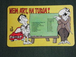 Card calendar, traffic safety council, graphic artist, humorous, 1988, (3)