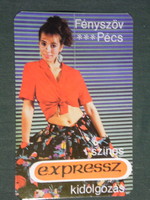 Card calendar, glossy fabric, photo district lab, Pécs, erotic female model, 1989, (3)