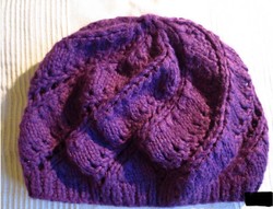 Purple knitted women's hat