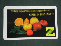 Card calendar, green fruit and vegetable company, 1988, (3)