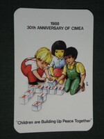 Card calendar, United World Youth Federation for Peace, Budapest, graphic artist, 1988, (3)