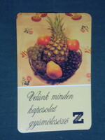 Kártyanaptár, Zöldért zöldség gyümölcs vállalat, 1989,   (3)