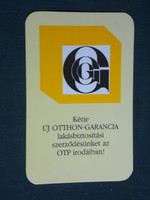 Kártyanaptár, OTP Garancia Biztosító, 1989,   (3)