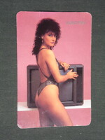 Kártyanaptár,VIDEOTON,rádió, televízió ,erotikus női modell, 1989,   (3)
