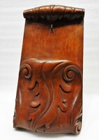 Antique large acanthus leaf carved wooden pocket watch holder / pocket watch holder
