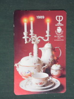 Card calendar, amphora uvért company, Hólloháza porcelain set, 1989, (3)