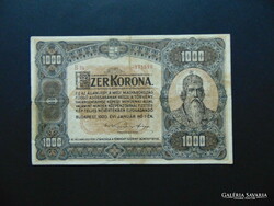 1000 korona 1920 BARNA SOR és Sorozatszám ritkább változat