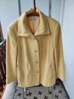 Sárga kasmírgyapjú félhosszú női kabát Gelko márka 48-as méret