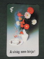 Card calendar, health education institute in Oeni, smoking, flowers, 1988, (3)