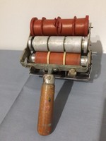 Old paint rollers with container - can be used with three colors + 9 sample rollers