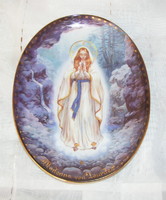 Mária, Madonna lourdes porcelán szentképes falitányér