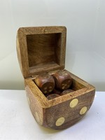 Wooden brass dice with gift box