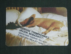 Kártyanaptár, Szekszárd húsipari vállalat, malac, 1989,   (3)