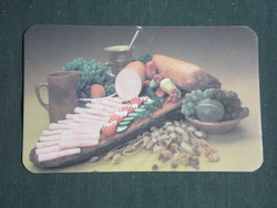 Card calendar, Kaposvár meat processing plant, salami, sliced, 1989, (3)