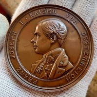 Bronze commemorative medal of József Ferenc, in memory of the heroes who fell in 1849.