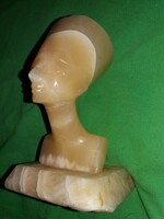 Antique Egypt hand carved onyx stone pharaoh Nofretite statue bust 18 cm as shown in the pictures